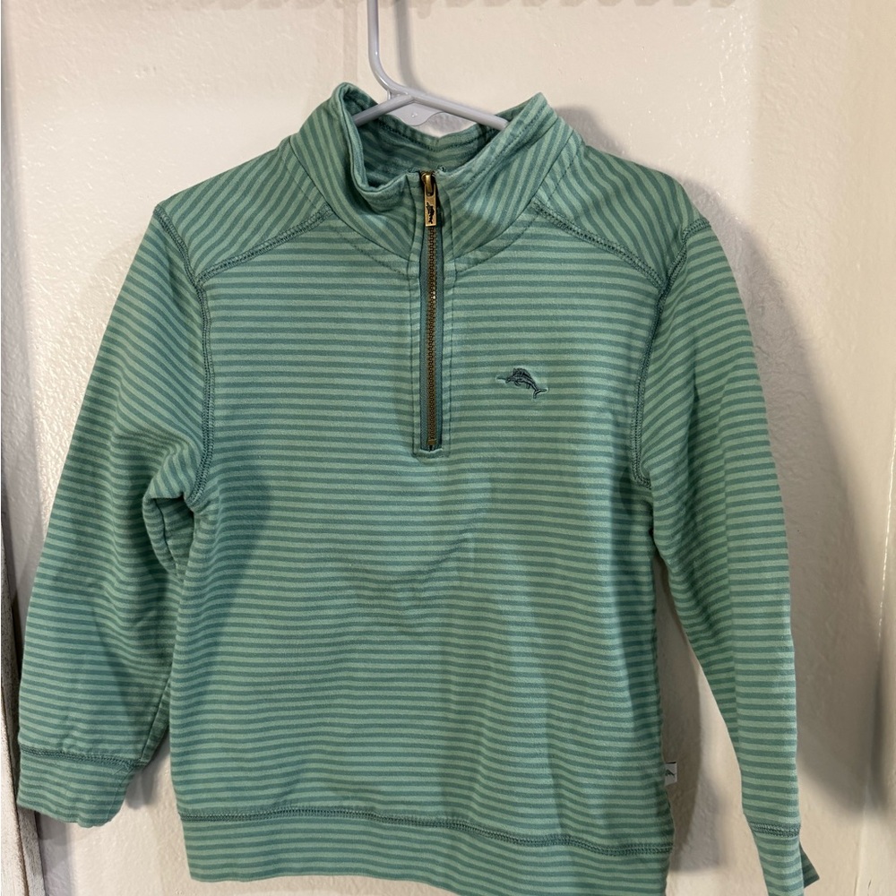 Tommy Bahama Teal Kids XS Striped Quarter-Zip Pullover